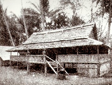 Traditional Laotian house near Vat May (Pavie 1887)
