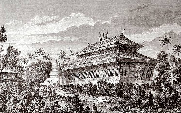 Vat Vixun: Engraving by Gauchard adapted from a drawing by Delaporte (1867)