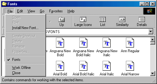 Fonts Window